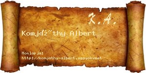 Komjáthy Albert névjegykártya