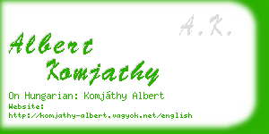 albert komjathy business card