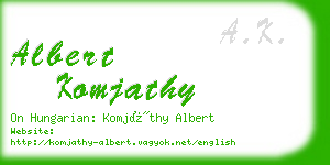 albert komjathy business card